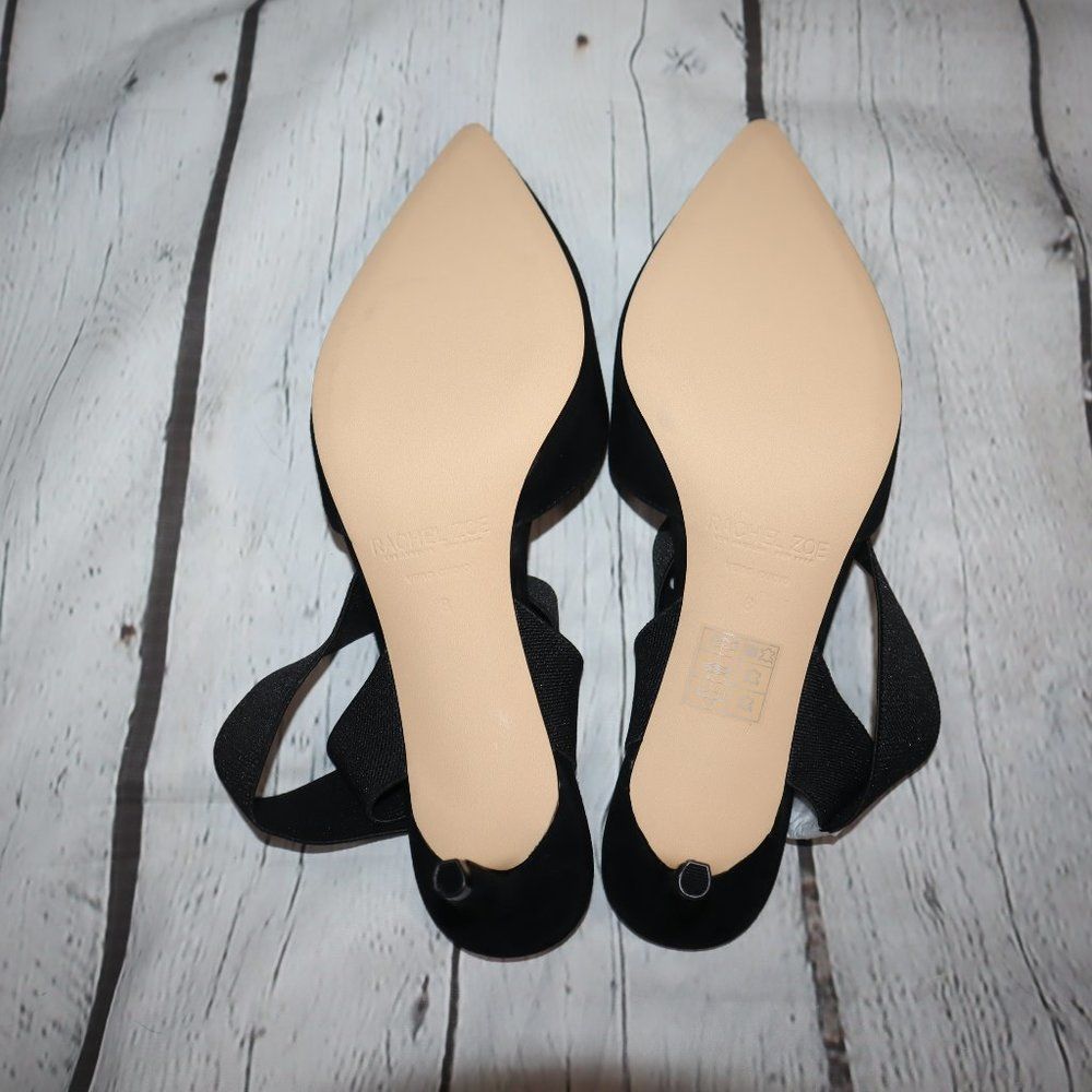 Rachel Zoe Blaire Black Pointed Suede Kitten Heel Pumps Women's Size 8-NWOT - Picture 5 of 6